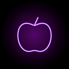 apple icon. Elements of Web in neon style icons. Simple icon for websites, web design, mobile app, info graphics