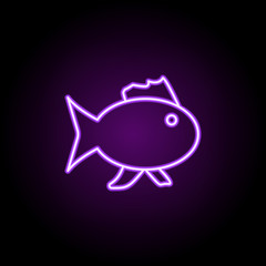 fish icon. Elements of Web in neon style icons. Simple icon for websites, web design, mobile app, info graphics