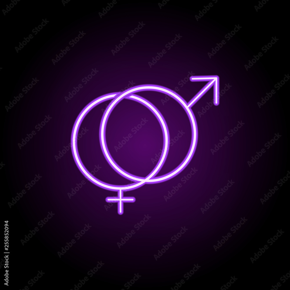 Poster hetero sign icon. elements of web in neon style icons. simple icon for websites, web design, mobile 