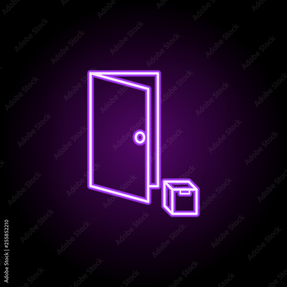 Poster delivery to address icon. elements of web in neon style icons. simple icon for websites, web design,