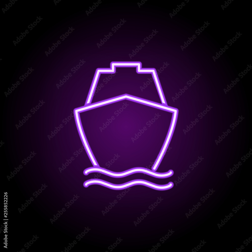 Poster ship icon. elements of web in neon style icons. simple icon for websites, web design, mobile app, in