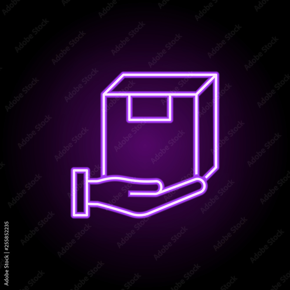 Poster delivery box icon. elements of web in neon style icons. simple icon for websites, web design, mobile
