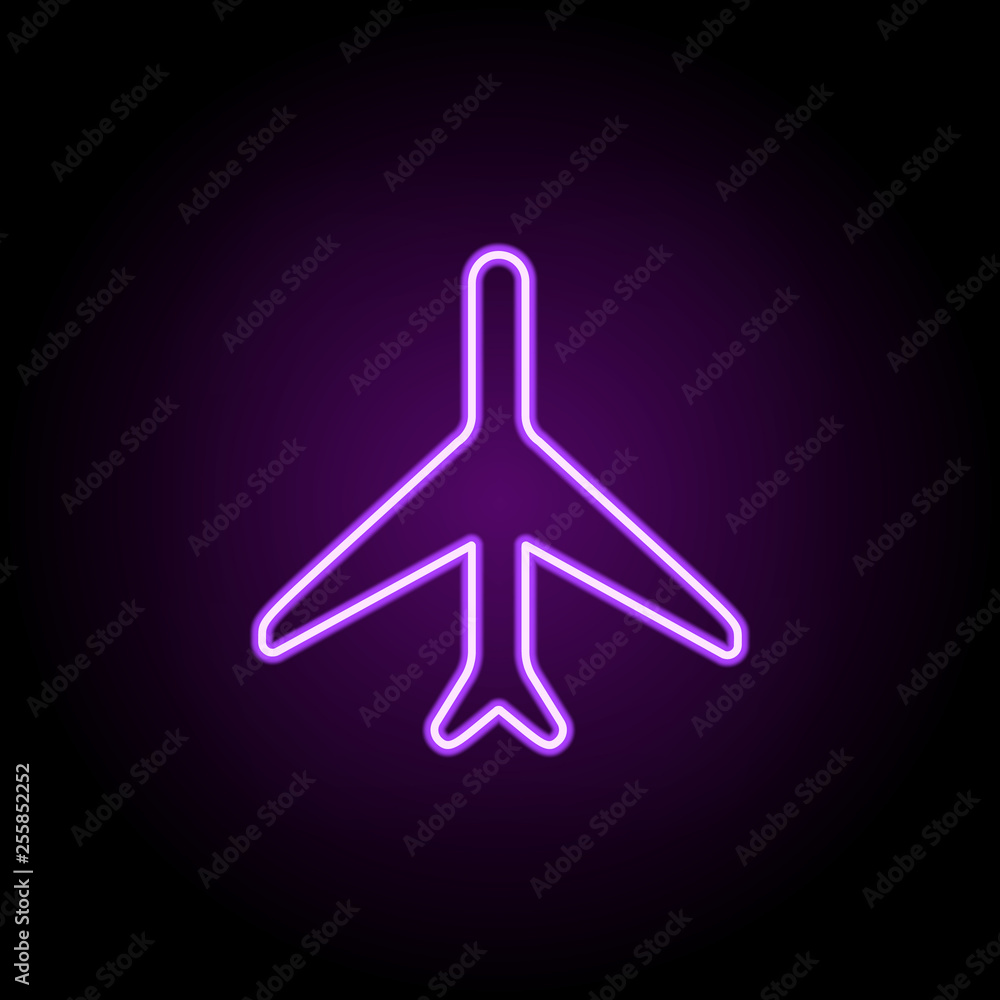 Poster cargo plane icon. elements of web in neon style icons. simple icon for websites, web design, mobile 