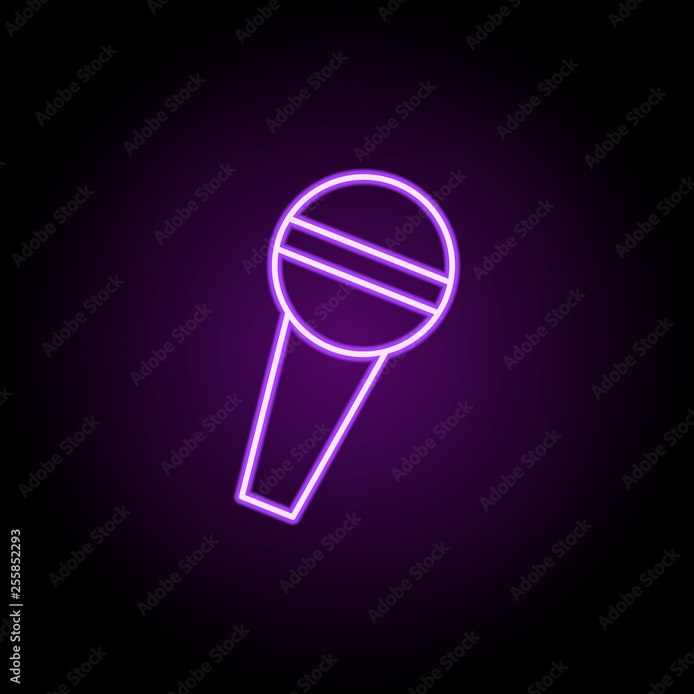 Poster microphone icon. elements of web in neon style icons. simple icon for websites, web design, mobile a