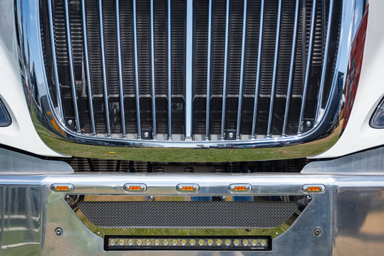 Detail of the front end of a modern transport turck