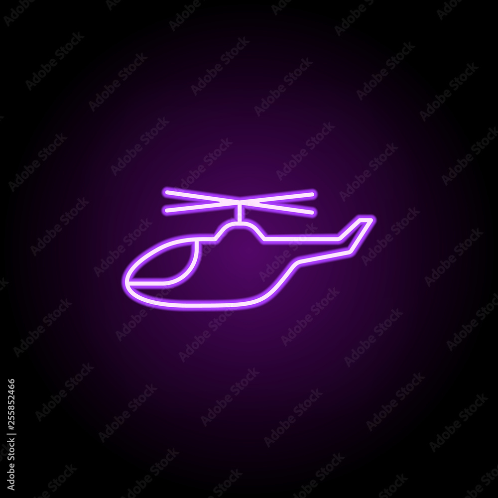 Aufkleber helicopter icon. elements of web in neon style icons. simple icon for websites, web design, mobile a