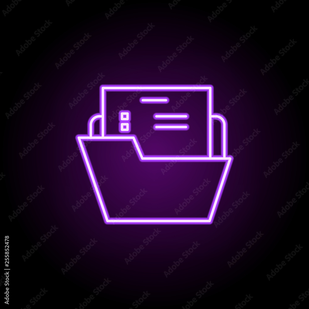 Poster document icon. elements of web in neon style icons. simple icon for websites, web design, mobile app