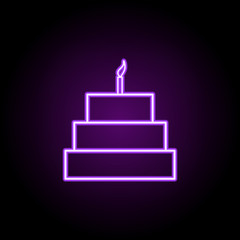 birthday cake icon. Elements of Web in neon style icons. Simple icon for websites, web design, mobile app, info graphics