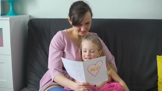 Cute Girl Congratulates her Mom on Mothers Day