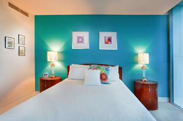 Master bed room including lamps