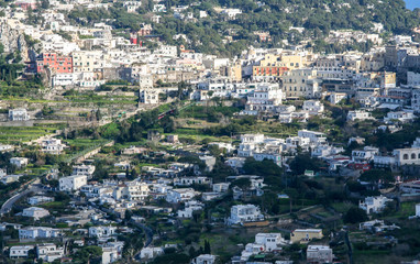 Big view over a typical city of Capri