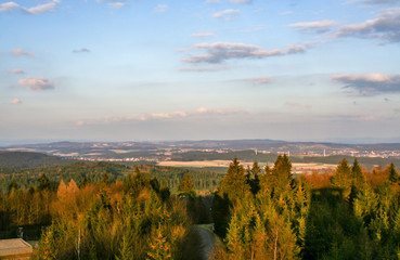 Far view over the forest in bavaria