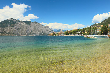 Obraz premium View of Malcesine on lake Garda, Italy