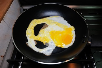 fried egg in a pan