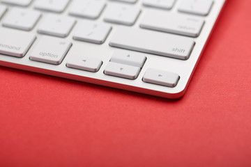 Closeup Shot Of White Keyboard