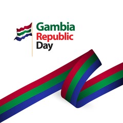 Gambia Republic Day Flag Vector Template Design Illustration