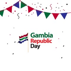 Gambia Republic Day Flag Vector Template Design Illustration