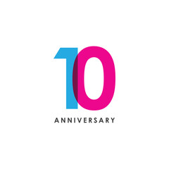 10 Year Anniversary Vector Template Design Illustration