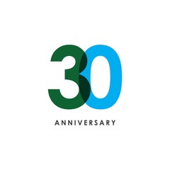 30 Year Anniversary Vector Template Design Illustration