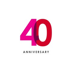 40 Year Anniversary Vector Template Design Illustration