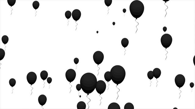 black air balloons on a white background