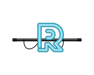 neon light letter isolated icon