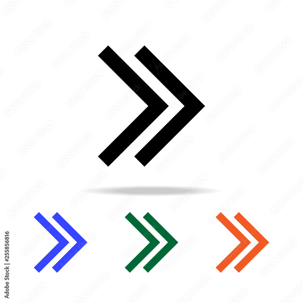 Poster double arrow icon. elements of simple web icon in multi color. premium quality graphic design icon. 