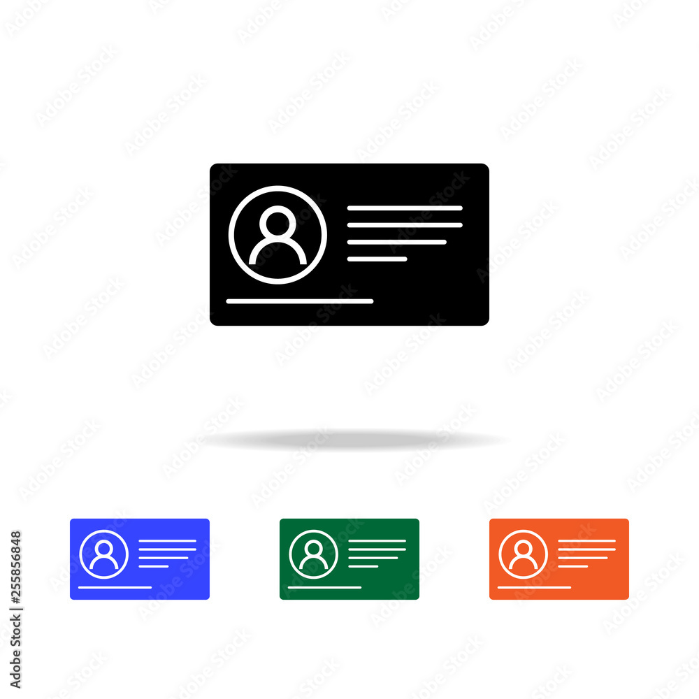 Poster employee card icon. elements of simple web icon in multi color. premium quality graphic design icon.