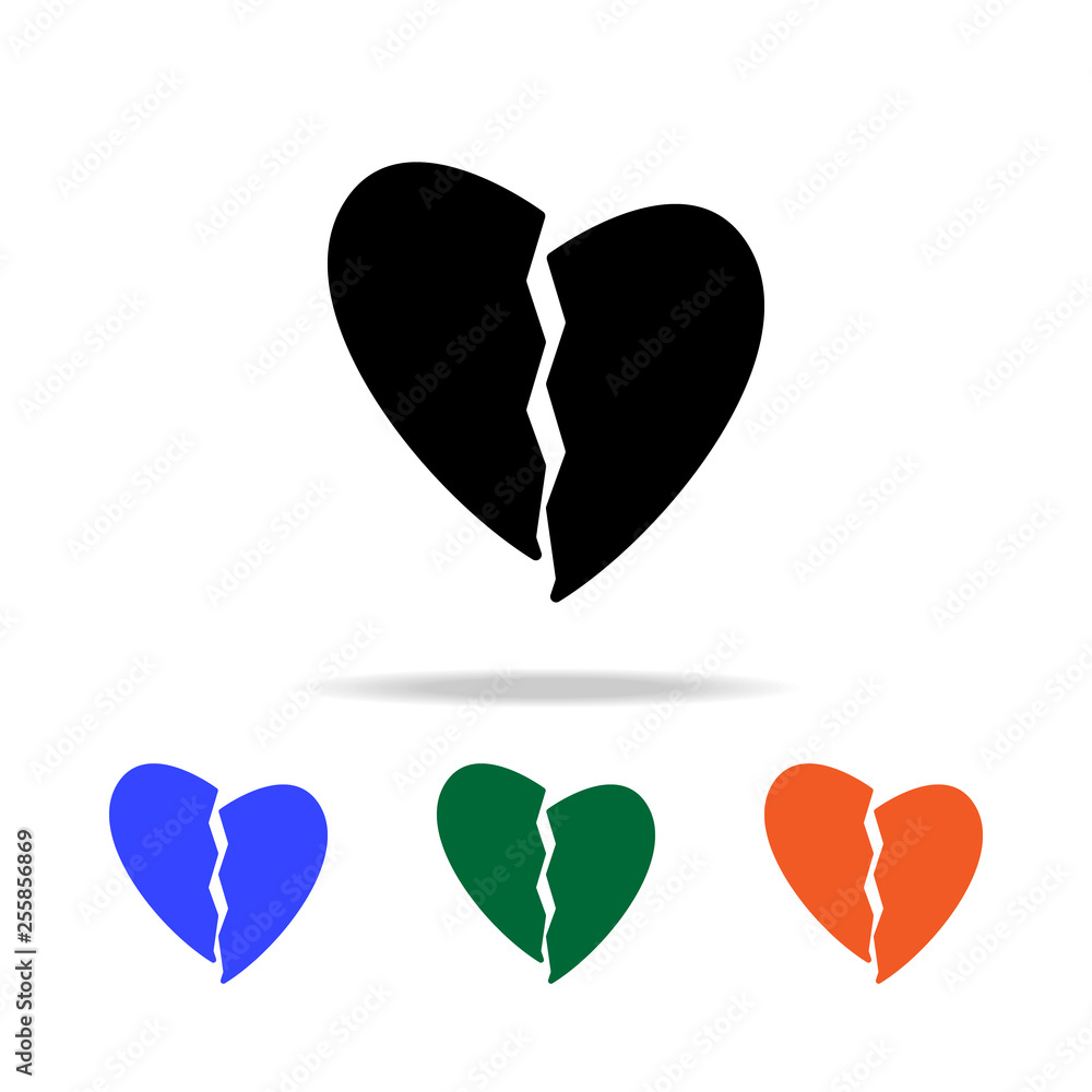 Poster broken heart icon. elements of simple web icon in multi color. premium quality graphic design icon. 