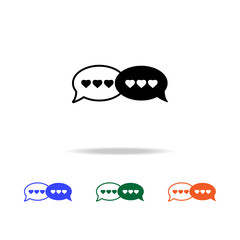 bubbles conversation of lovers icon. Elements of simple web icon in multi color. Premium quality graphic design icon. Simple icon for websites, web design, mobile app