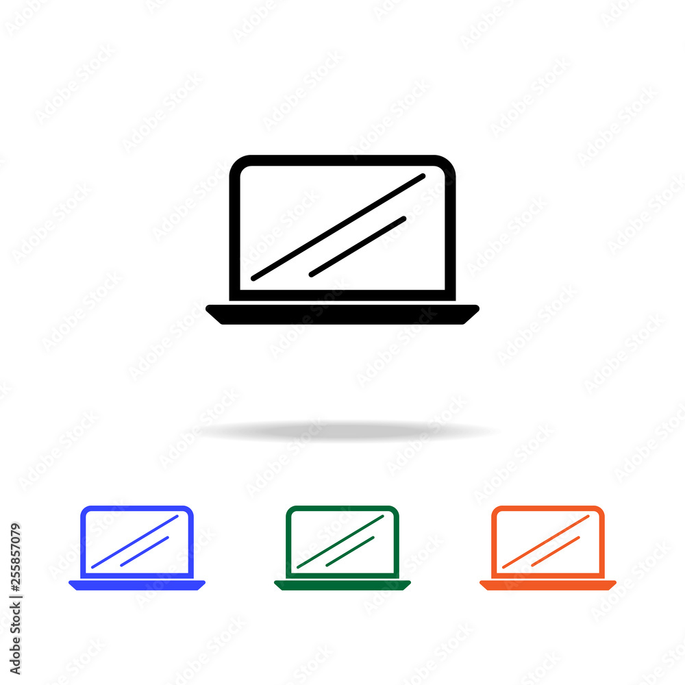Poster a laptop icon. elements of simple web icon in multi color. premium quality graphic design icon. simp