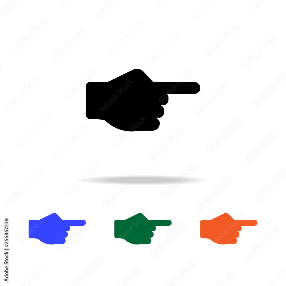 Poster pointing hand icon. elements of simple web icon in multi color. premium quality graphic design icon.