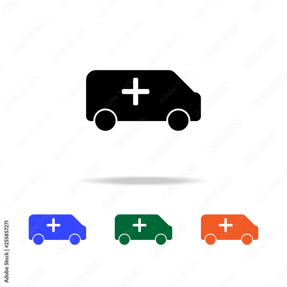 Poster ambulance icon. elements of simple web icon in multi color. premium quality graphic design icon. sim