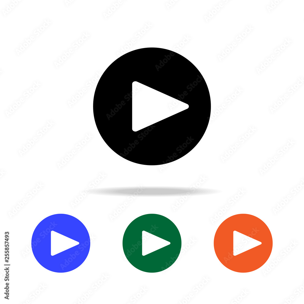 Poster play in a circle icon. elements of simple web icon in multi color. premium quality graphic design ic