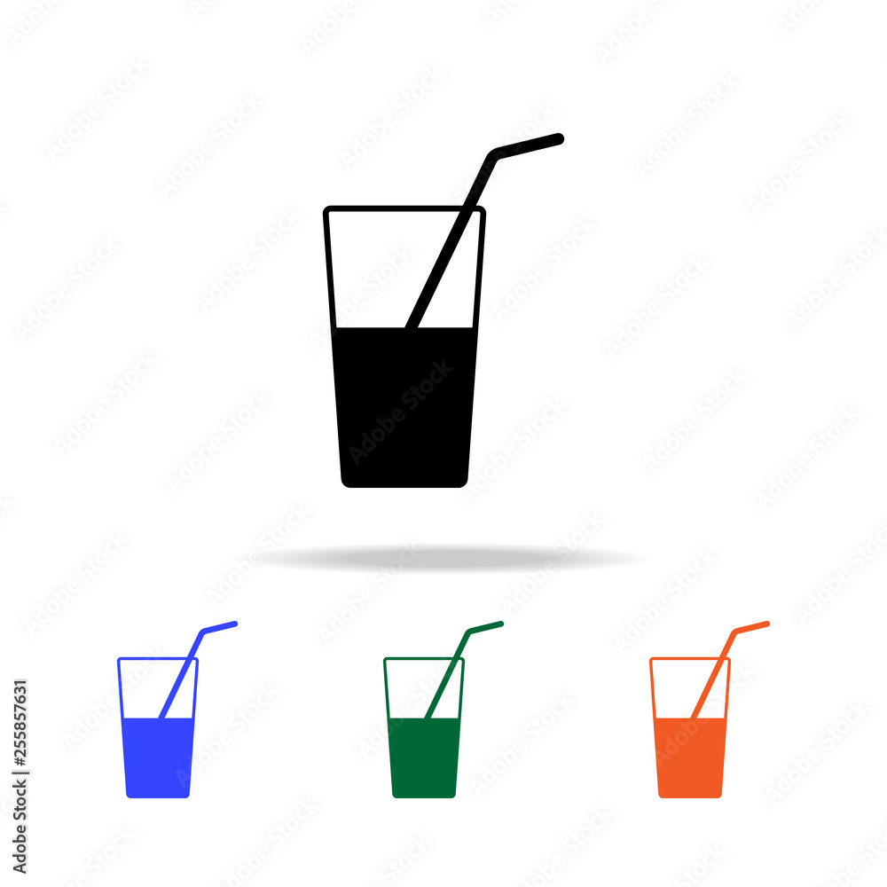 Poster a glass of juice with a straw icon. elements of simple web icon in multi color. premium quality grap