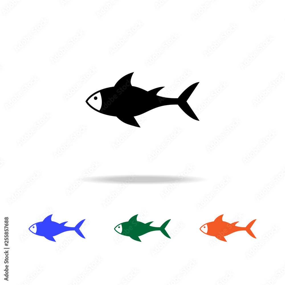 Poster a fish icon. elements of simple web icon in multi color. premium quality graphic design icon. simple