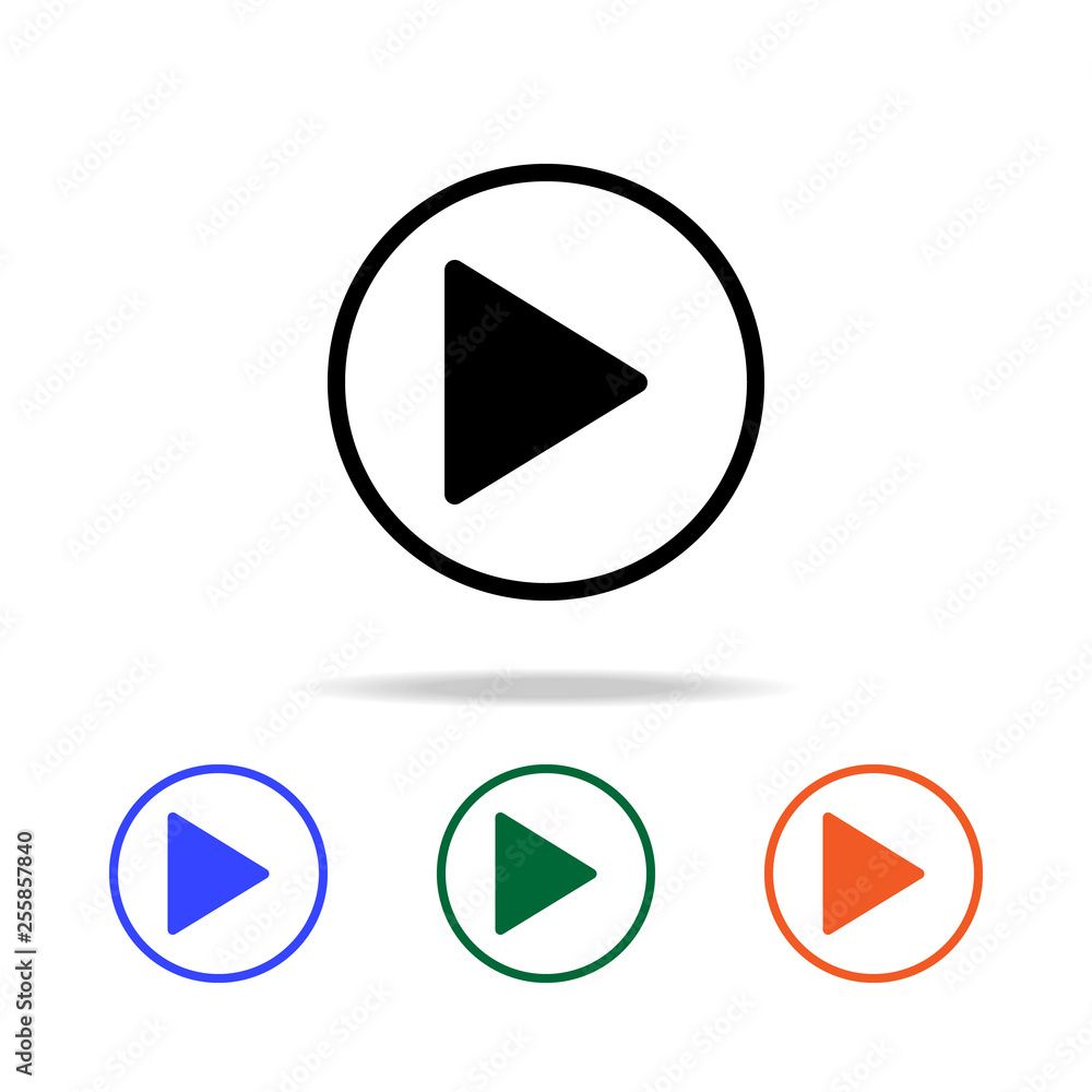 Poster play sign icon. elements of simple web icon in multi color. premium quality graphic design icon. sim
