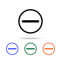 minus sign in a circle icon. Elements of simple web icon in multi color. Premium quality graphic design icon. Simple icon for websites, web design, mobile app, info graphics
