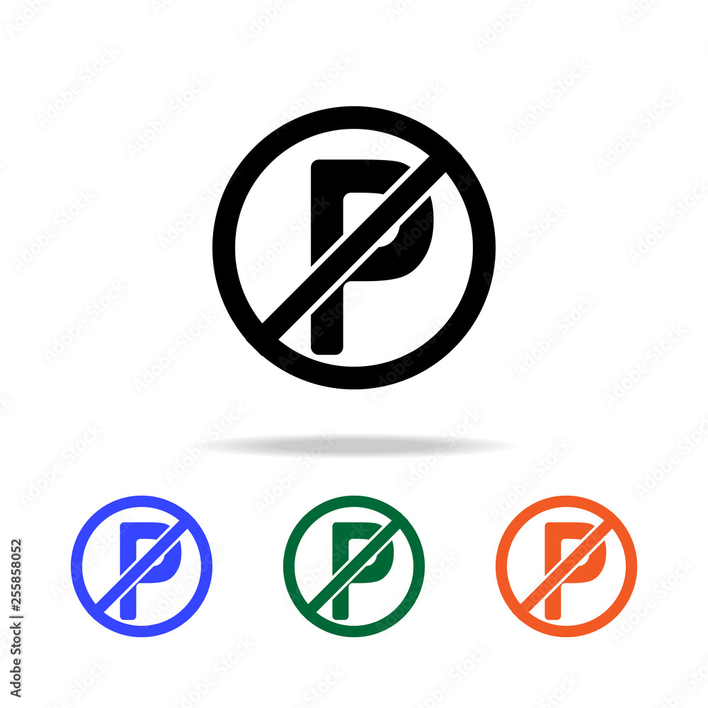 Poster parking prohibition sign icon. elements of simple web icon in multi color. premium quality graphic d