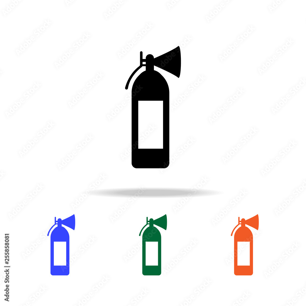 Poster fire extinguisher icon. elements of simple web icon in multi color. premium quality graphic design i