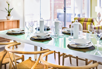 Luxurious table setting in a house