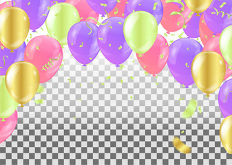 Balloon on a  background. Festive rubber ball filled with helium streamers and balloons ballons,  celebrate background