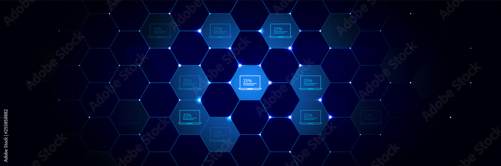 Poster upload video icon from online and web filled set in the technological comb background