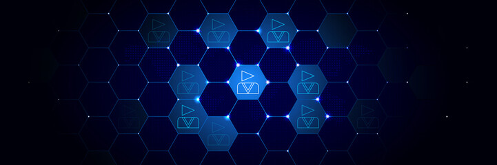 ideo blogger icon from online and web filled set in the technological comb background