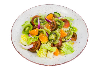 Fruit and vegetable salad with tangerines.