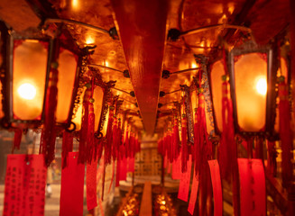 Fototapeta na wymiar red lanterns in raw
