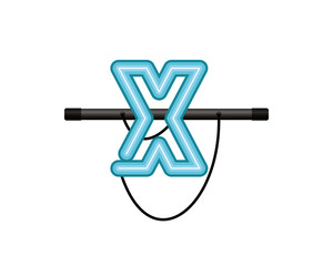 neon light letter isolated icon