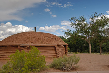 Navajo Hogan at Canyon de Chelly  National Monument Visitor Center in Arizona