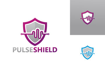 Pulse Shield Logo Template Design Vector, Emblem, Design Concept, Creative Symbol, Icon