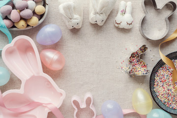 Easter egg and bunny for kids background